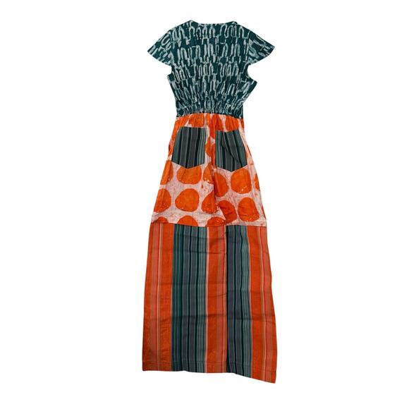 nwt Ace Kouture Ezinne Adire Aso Oke Nigerian Art to Wear Jumpsuit Teal S Small - Picture 4 of 10